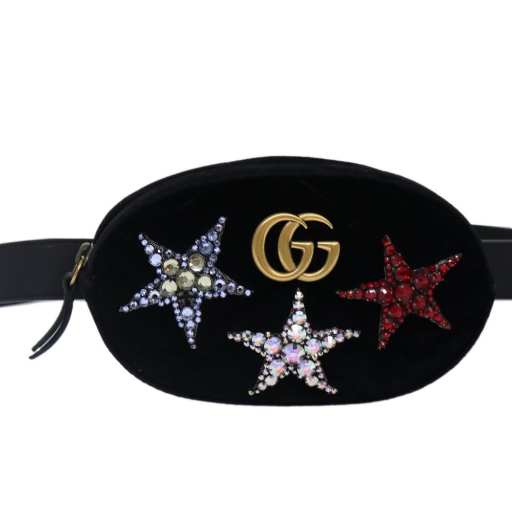 Gucci Waist Bag Velor Black Velour